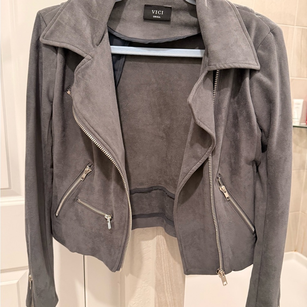 Vici Women's Charcoal Leather Jacket